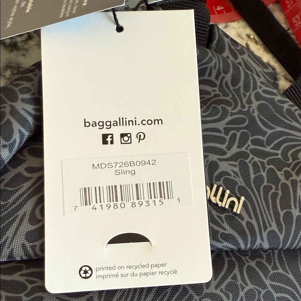 Baggallini Black and Gray Patterned Backpack - Picture 4 of 4